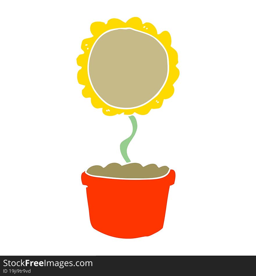 cute flat color style cartoon flower