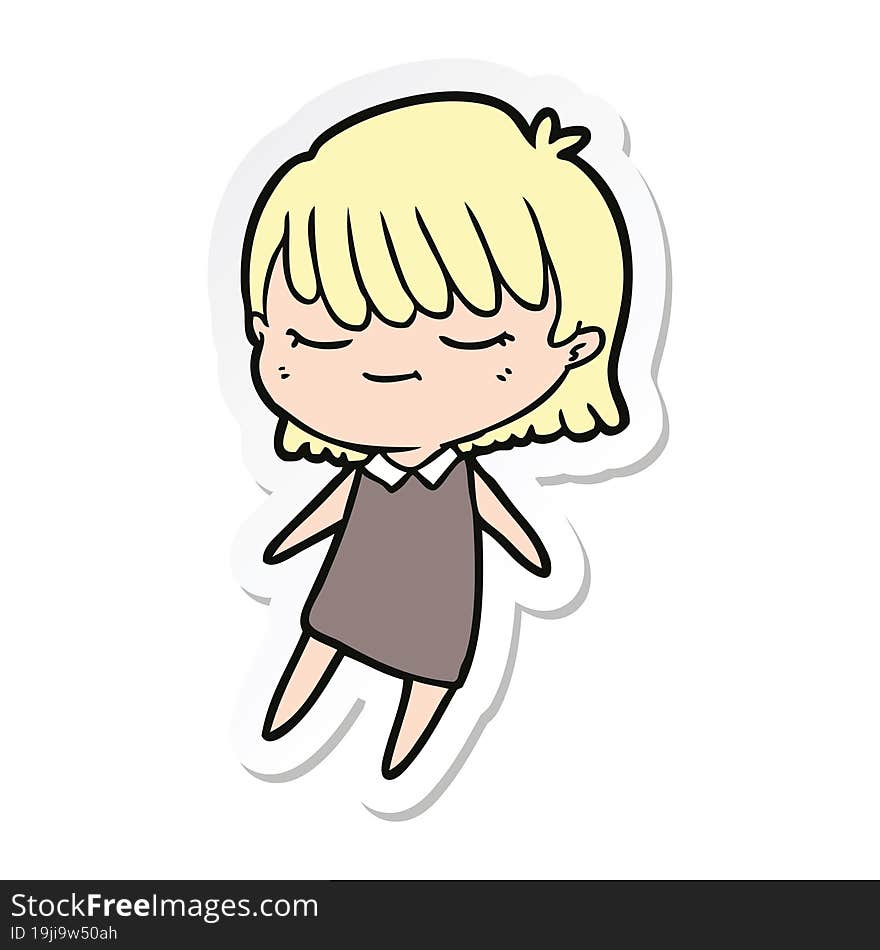 sticker of a cartoon woman