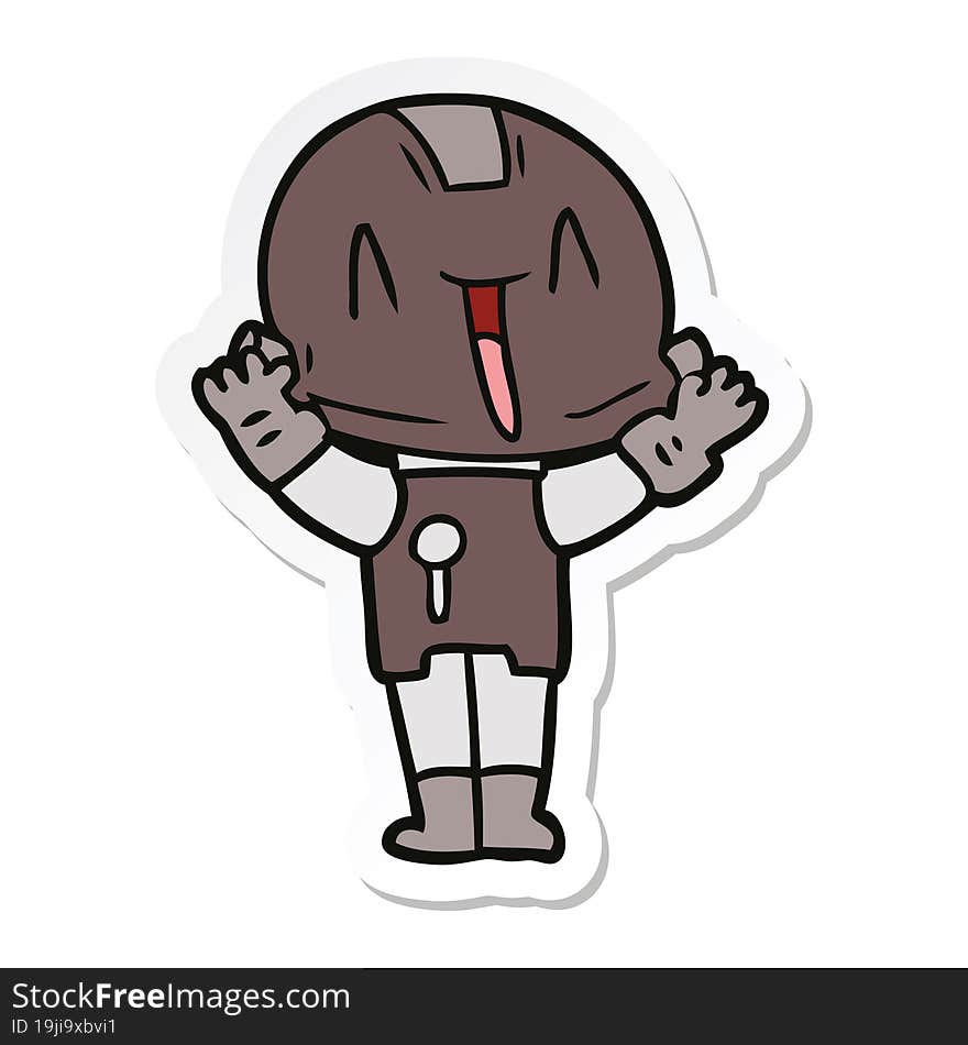 sticker of a cartoon robot