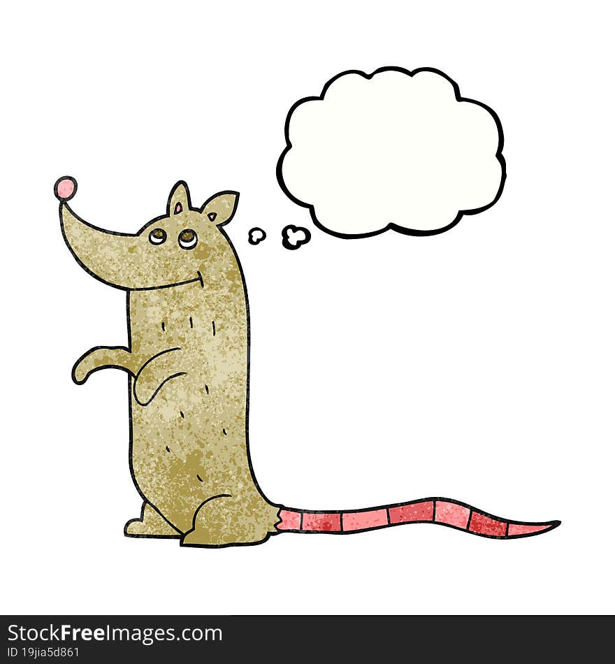 freehand drawn thought bubble textured cartoon rat