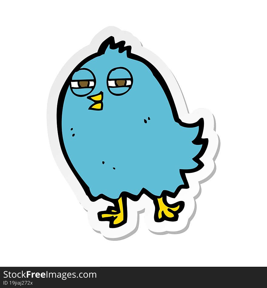 sticker of a funny cartoon bird