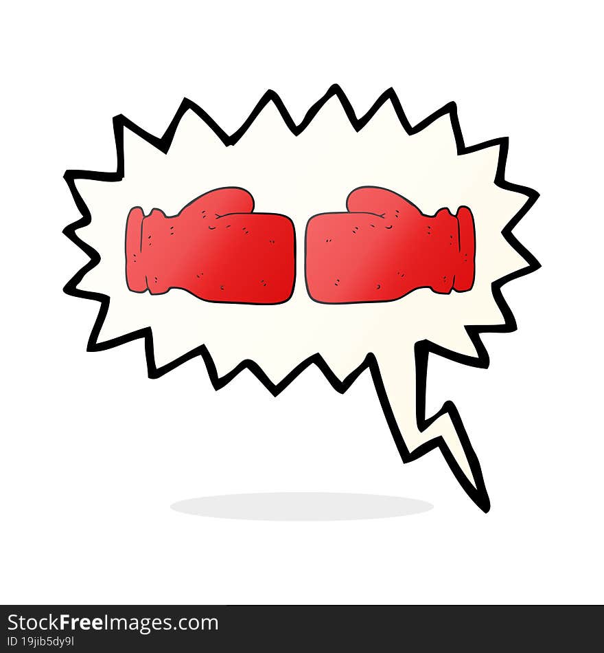 speech bubble cartoon boxing glove