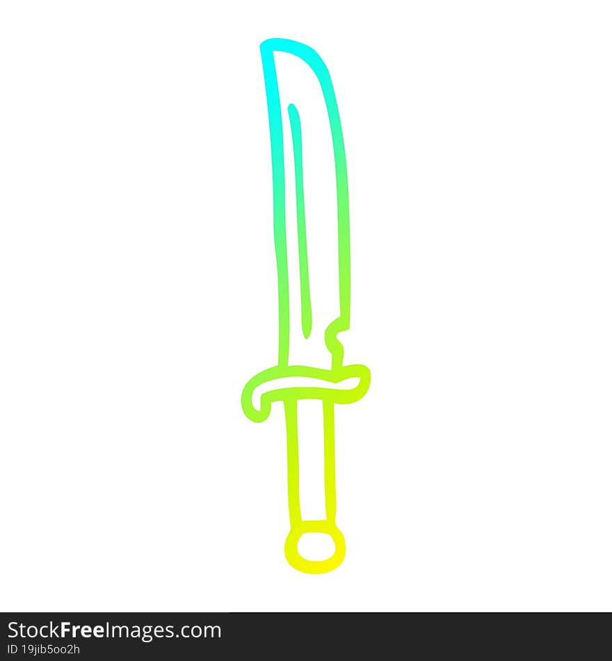 cold gradient line drawing cartoon knife