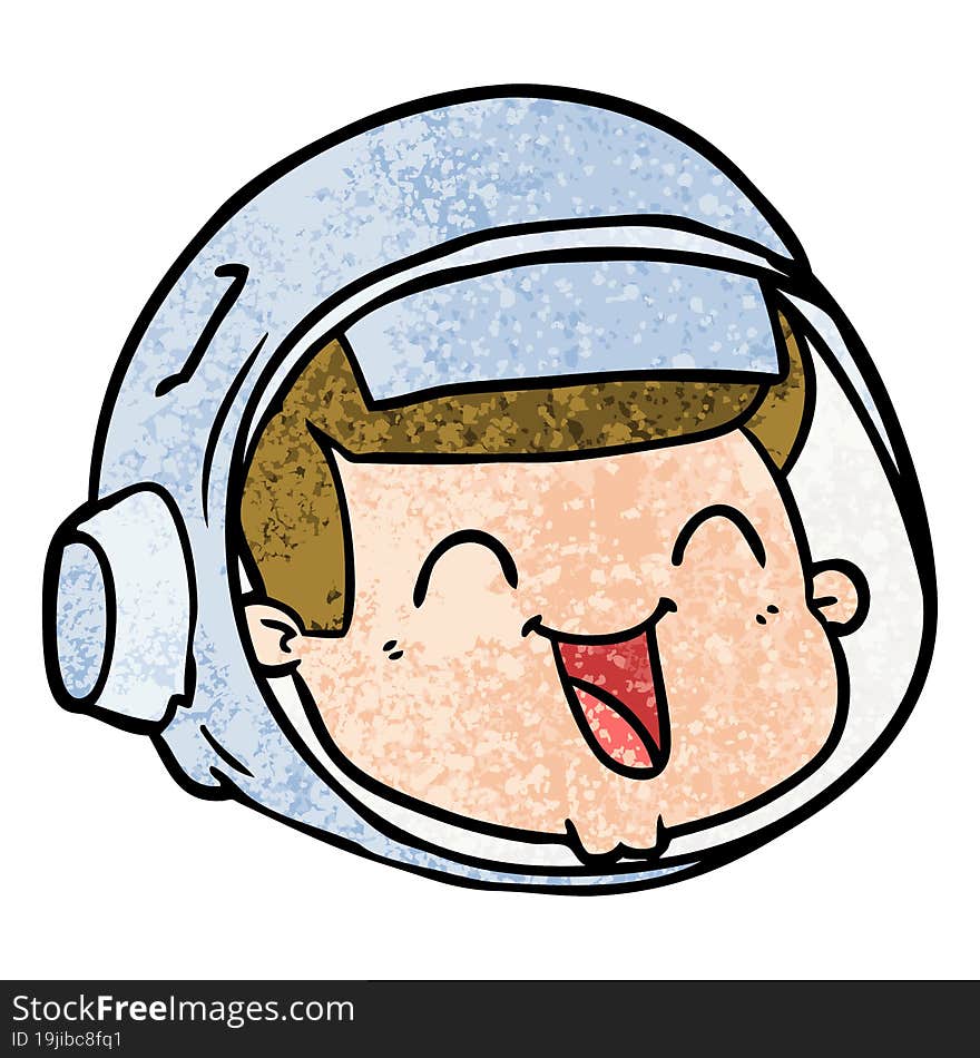 cartoon happy astronaut face. cartoon happy astronaut face