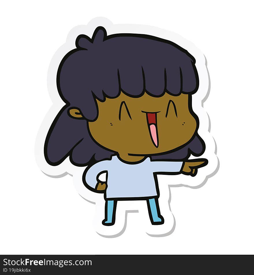 sticker of a cartoon woman