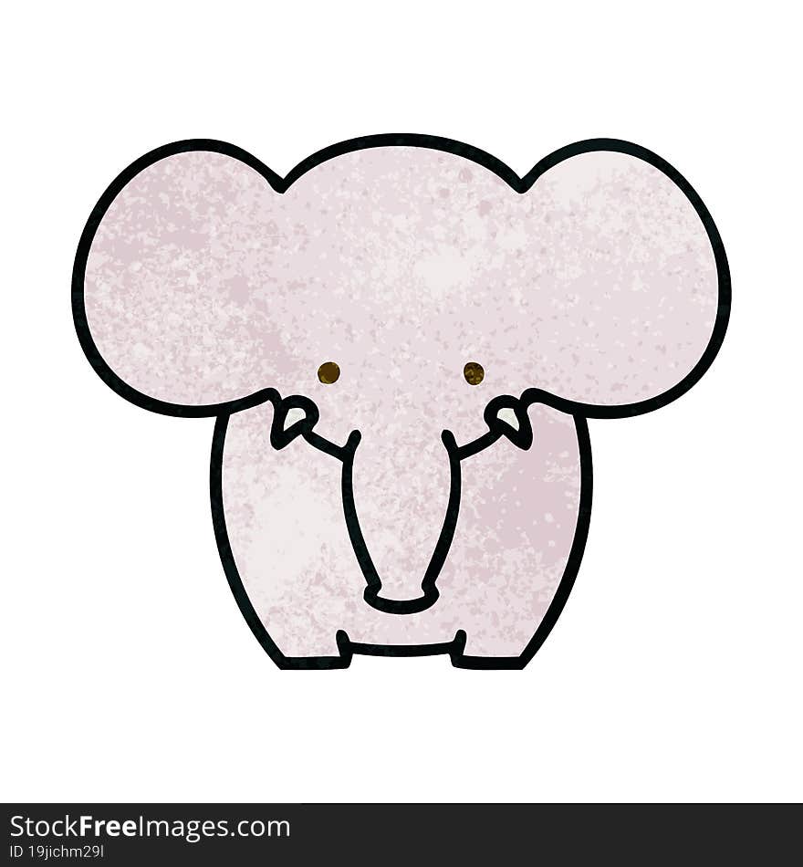 quirky hand drawn cartoon elephant