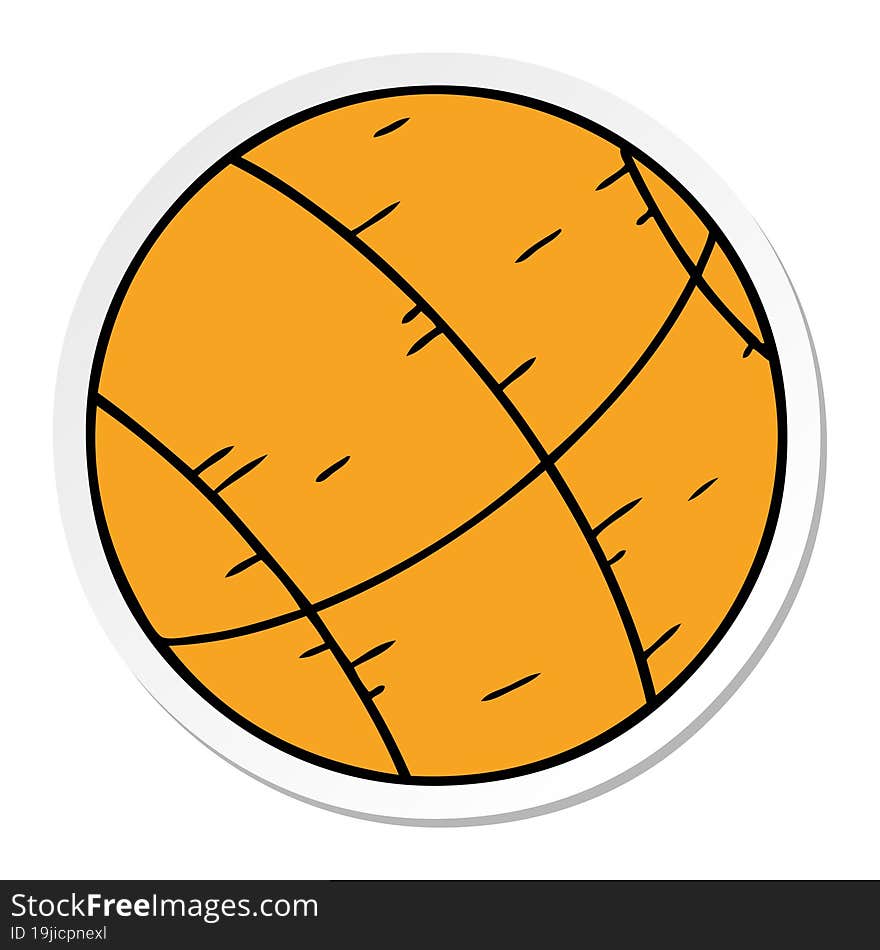 sticker cartoon doodle of a basket ball