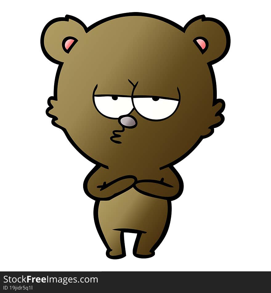 bored bear cartoon. bored bear cartoon