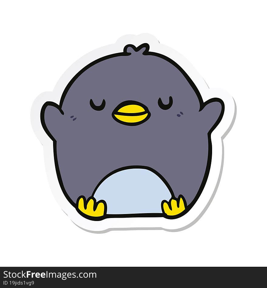 sticker of a cartoon penguin