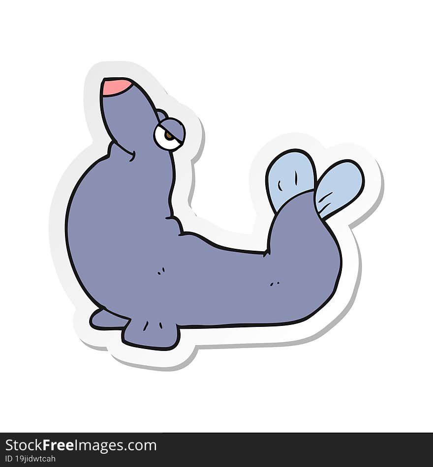 Sticker Of A Cartoon Proud Seal