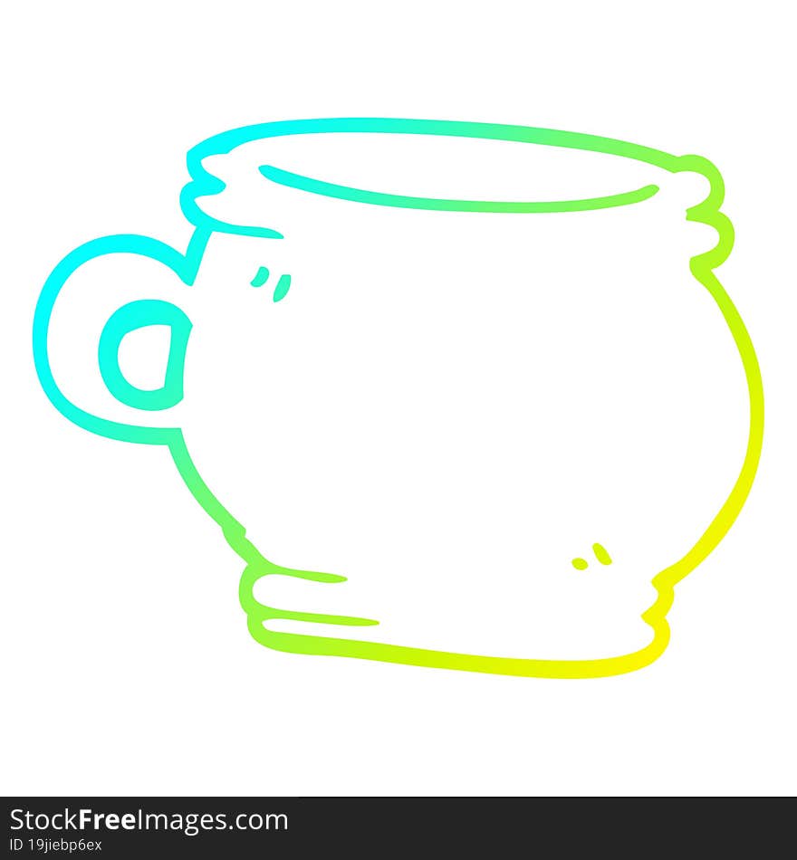 cold gradient line drawing cartoon cup