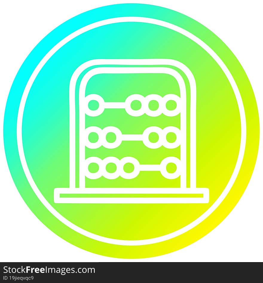 Traditional Abacus Circular In Cold Gradient Spectrum