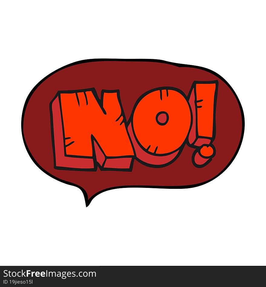 speech bubble cartoon NO! shout