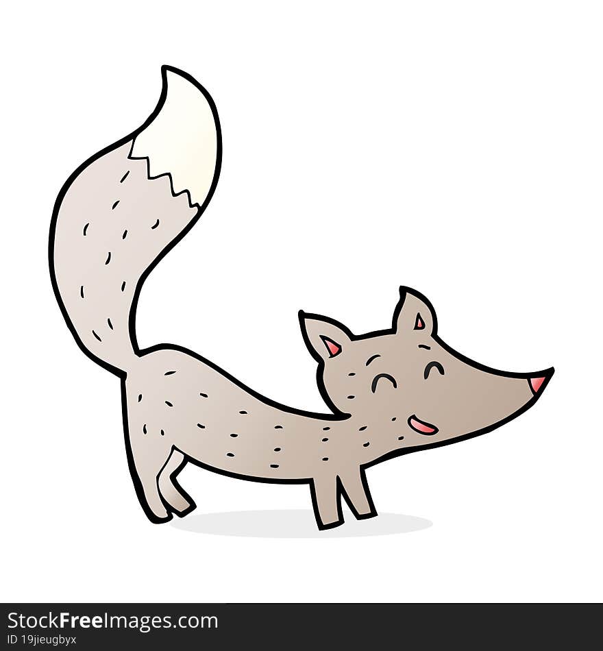 cartoon little wolf