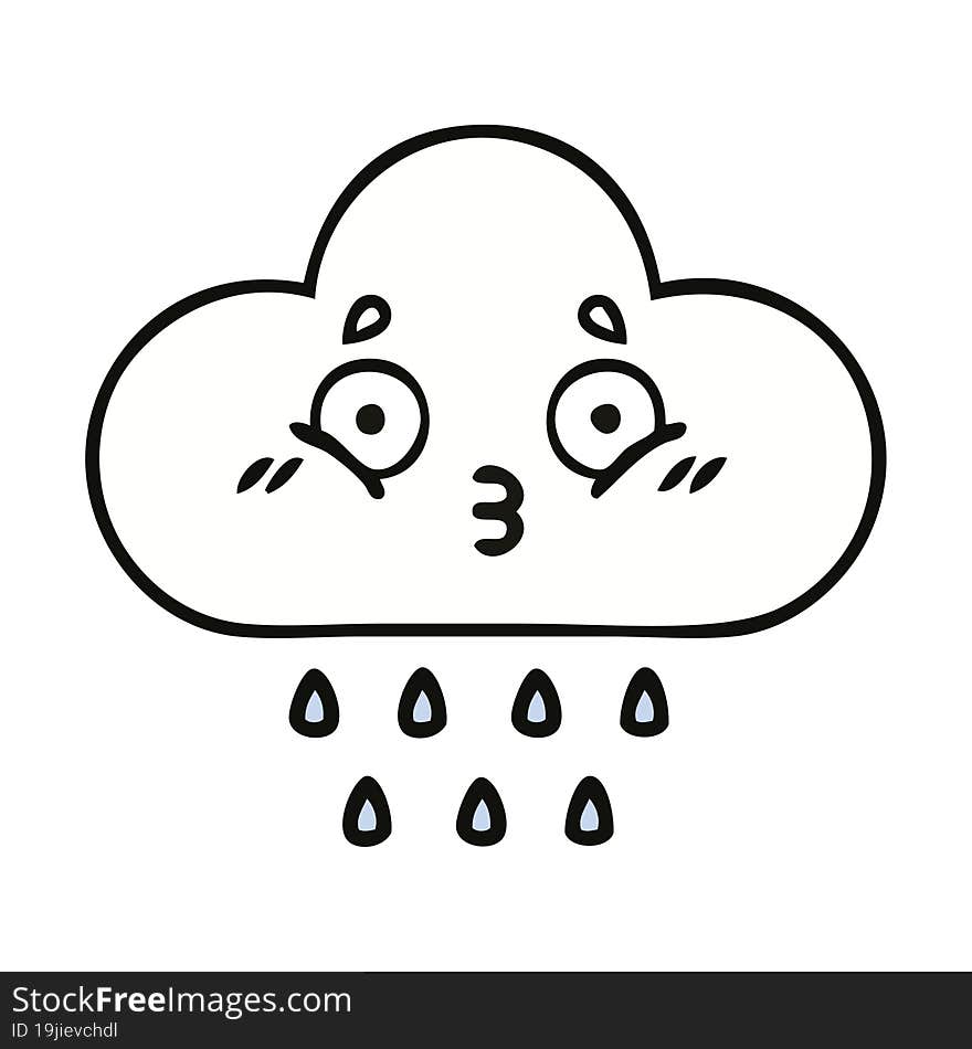 cute cartoon of a rain cloud. cute cartoon of a rain cloud