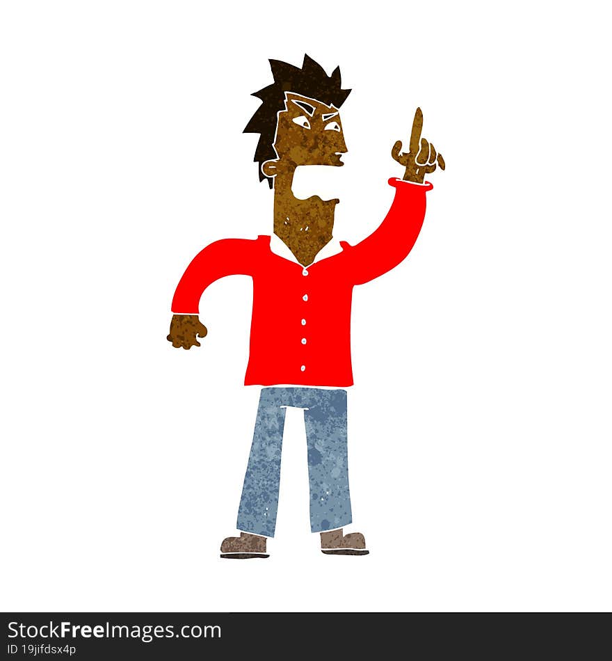 cartoon angry man making point