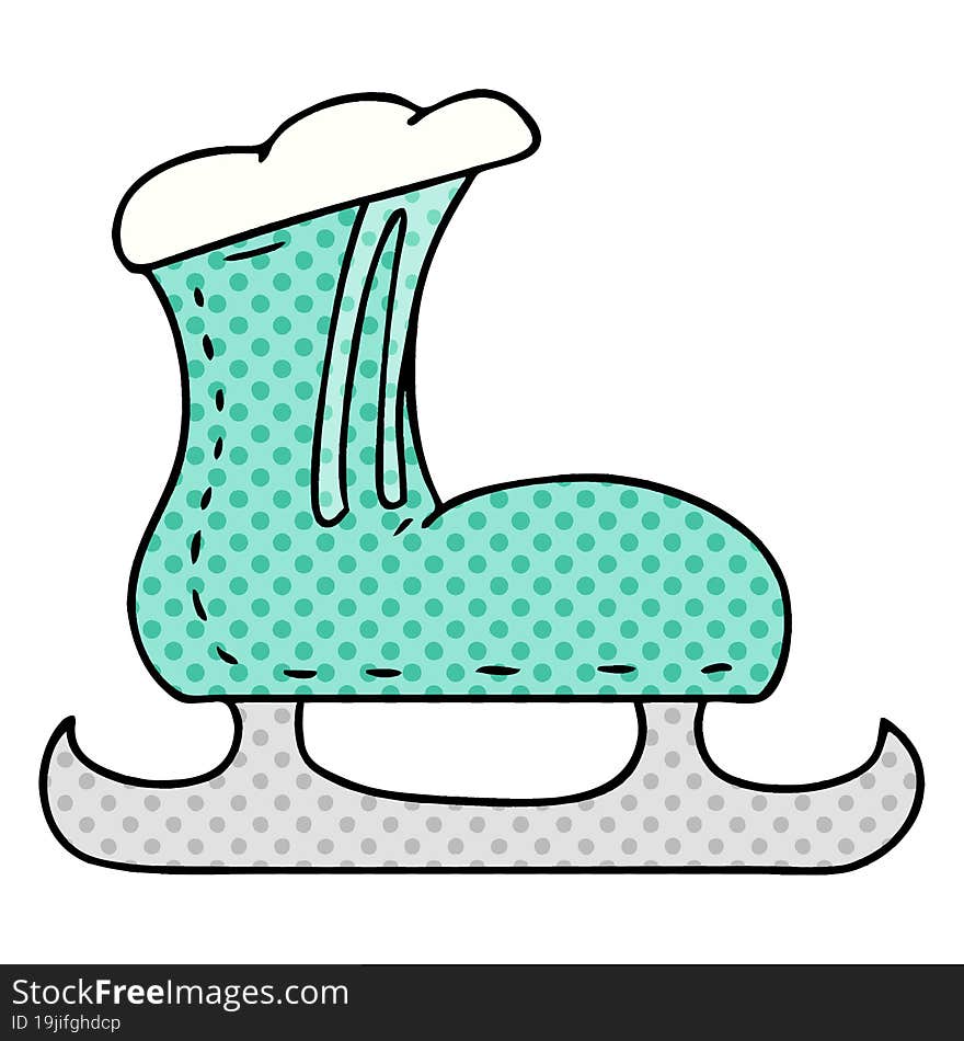 hand drawn cartoon doodle of an ice skate boot