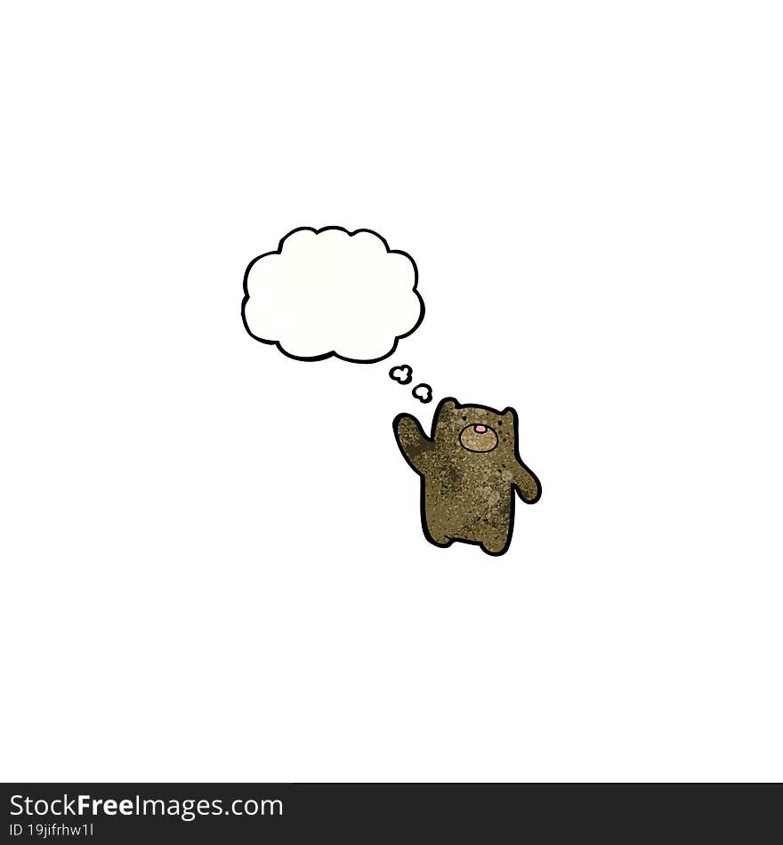 cartoon little bear with thought bubble