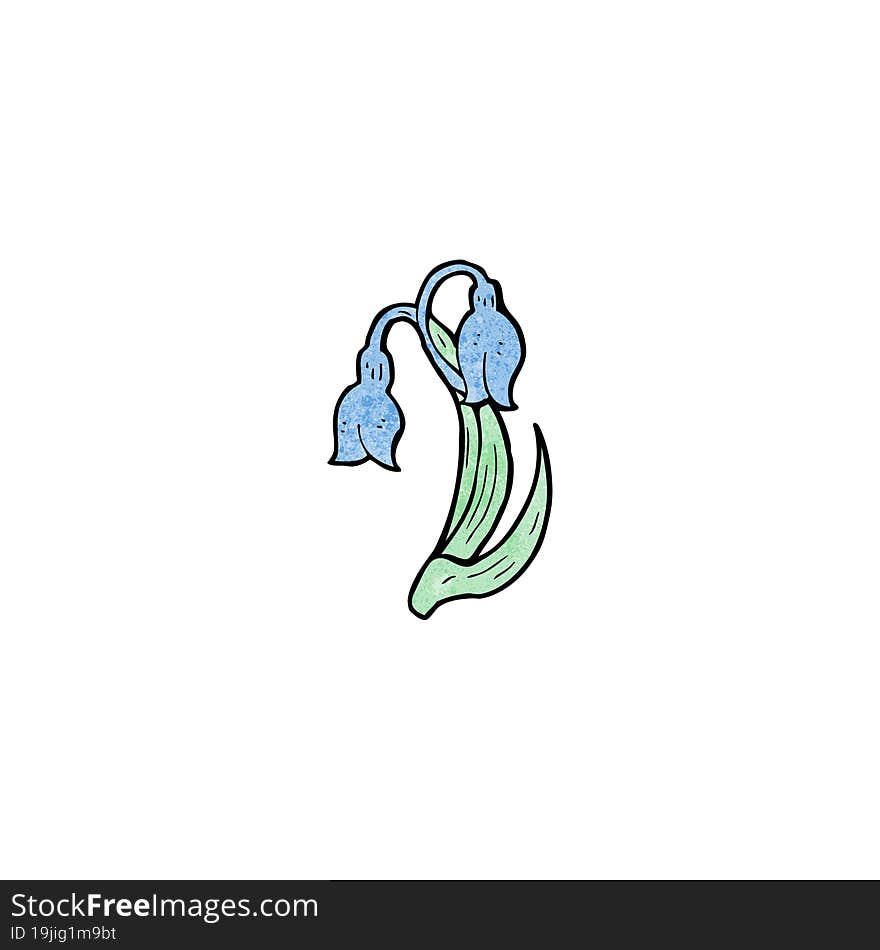 blue flower cartoon