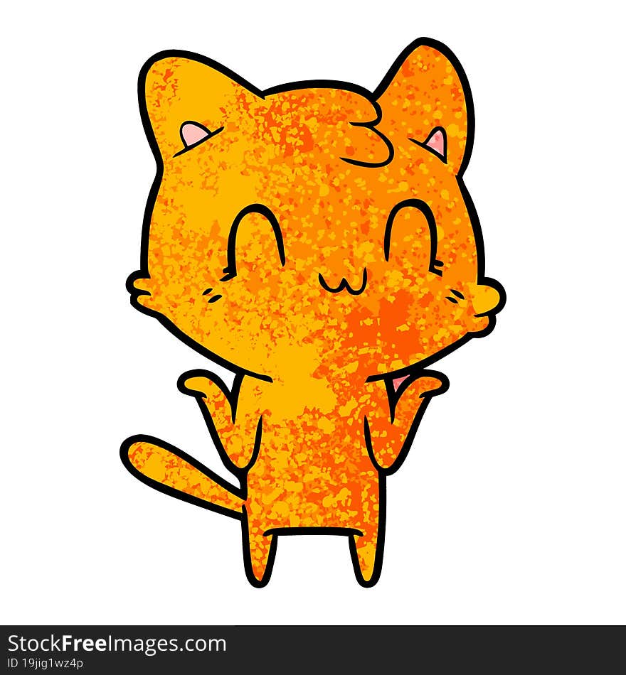 cartoon happy cat. cartoon happy cat