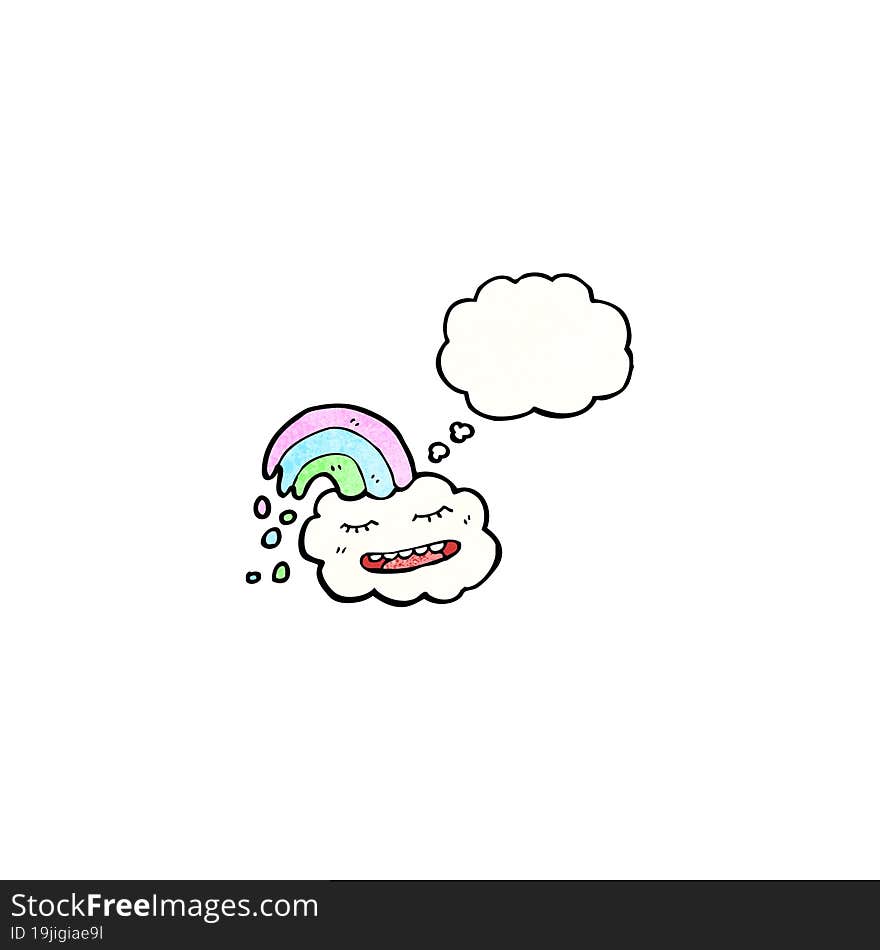 cartoon cloud with thought bubble