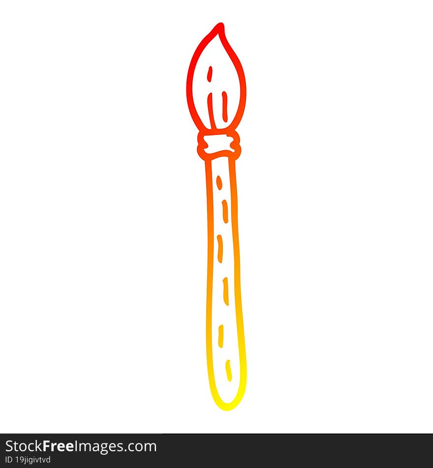 warm gradient line drawing cartoon paintbrush