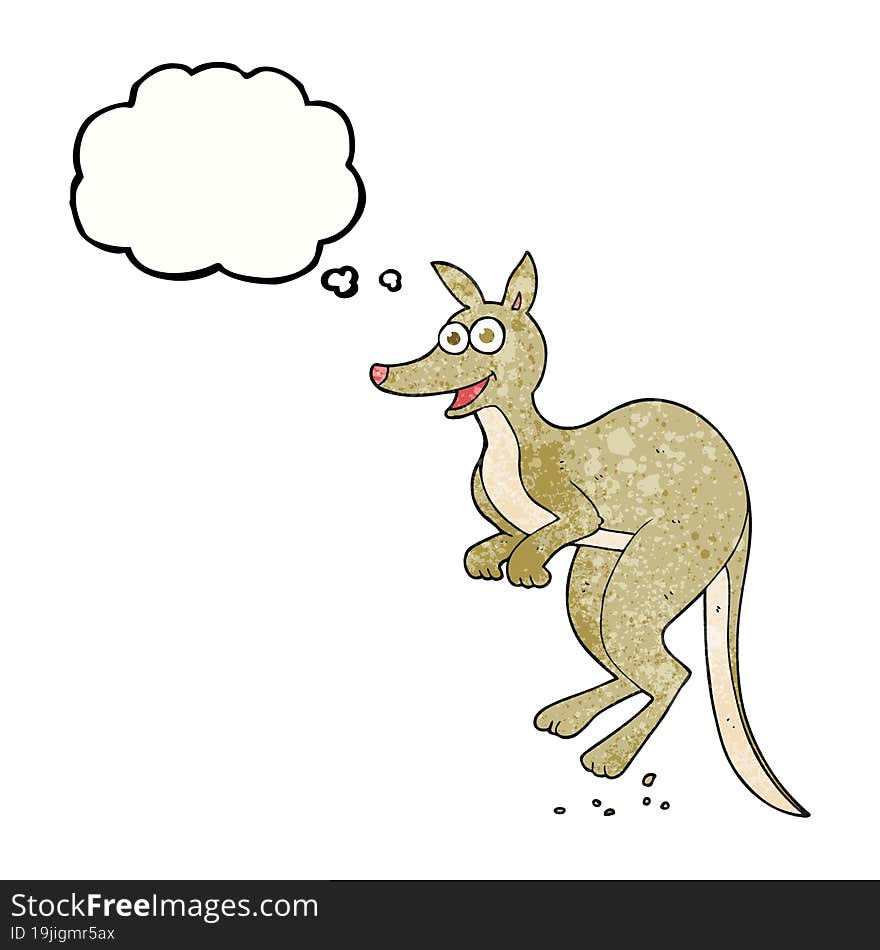 thought bubble textured cartoon kangaroo