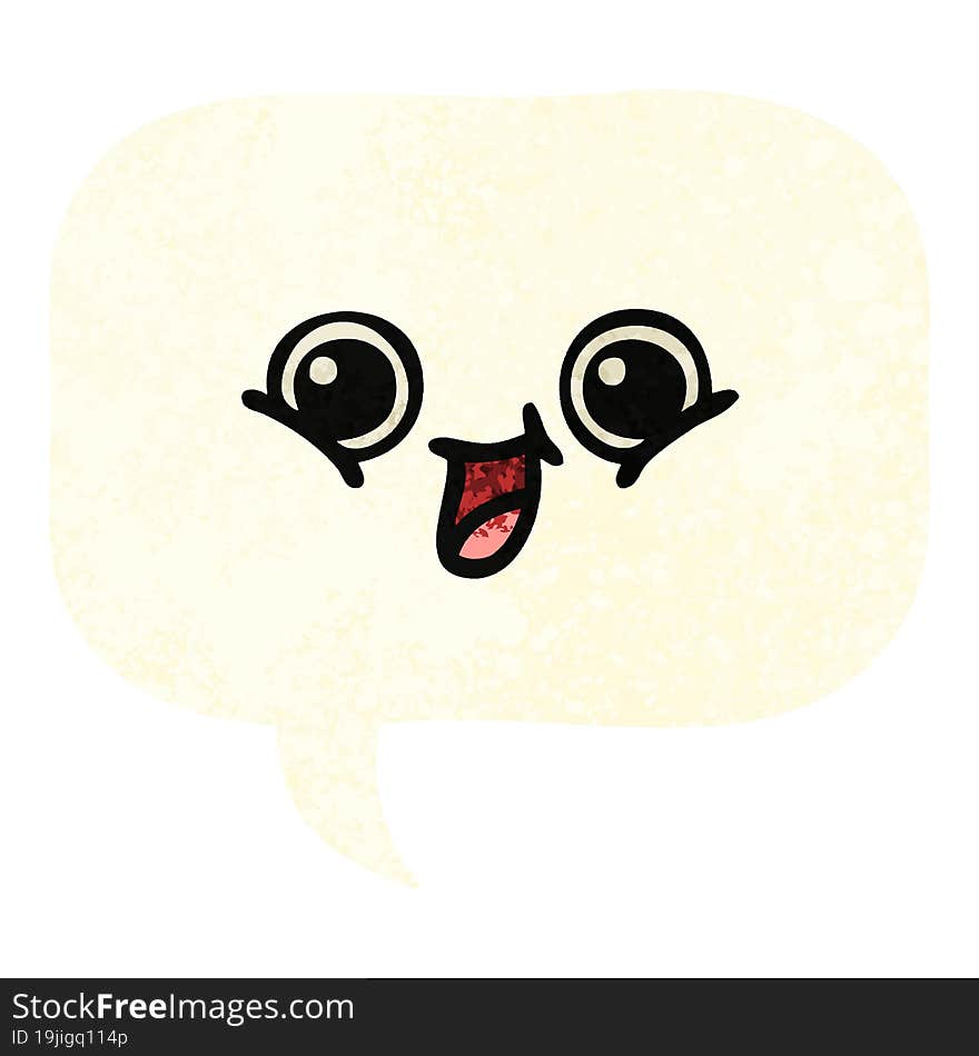 retro illustration style cartoon speech bubble