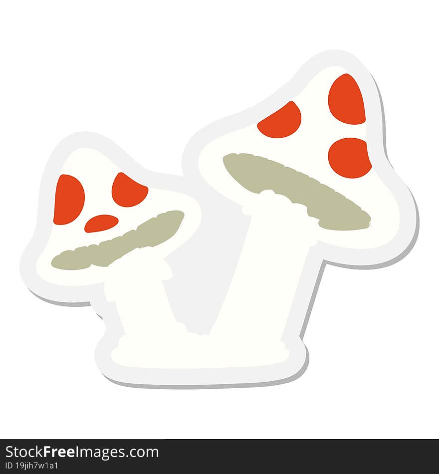 Poisonous Mushroom Pair Sticker