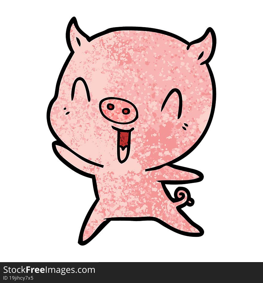 happy cartoon pig. happy cartoon pig