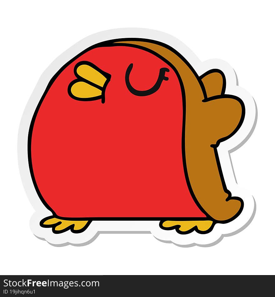 sticker cartoon cute kawaii red robin