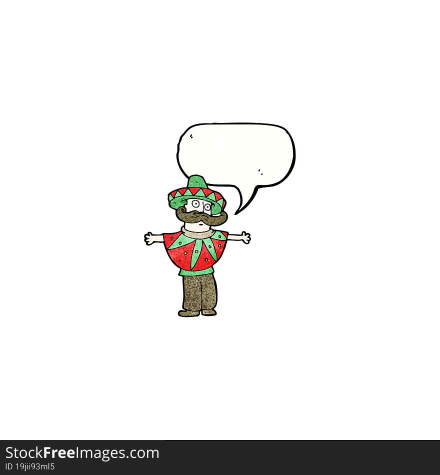 cartoon mexican costume man