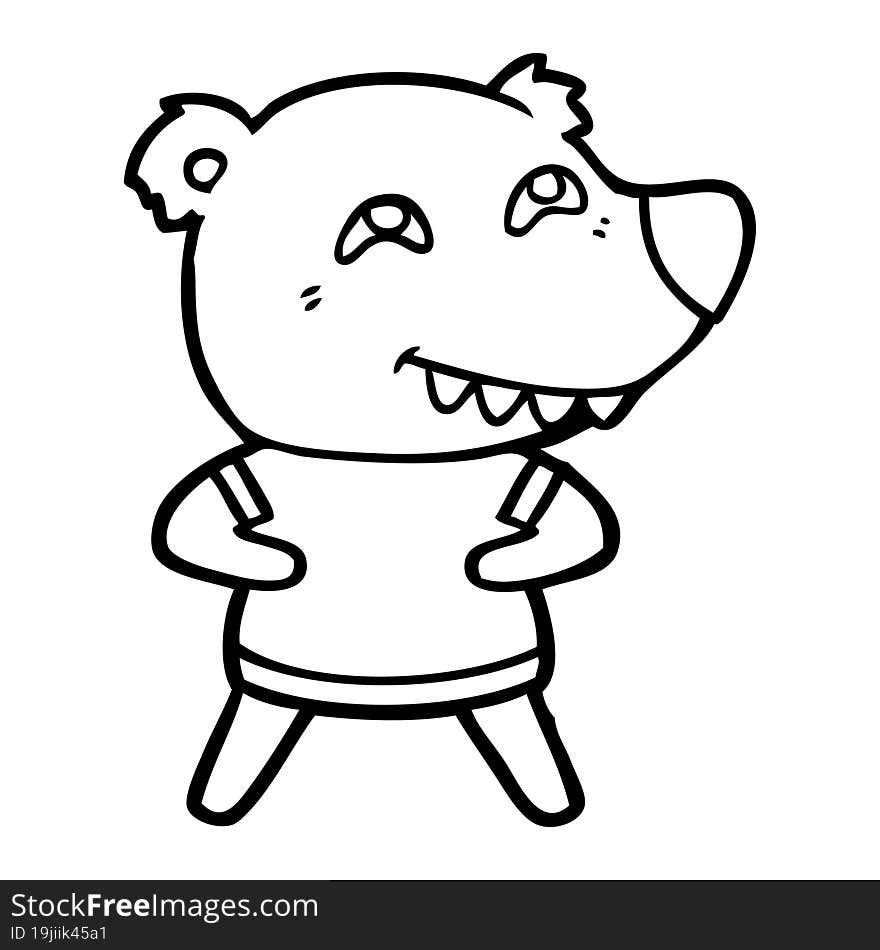 cartoon bear showing teeth. cartoon bear showing teeth