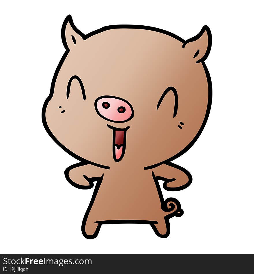 happy cartoon pig. happy cartoon pig