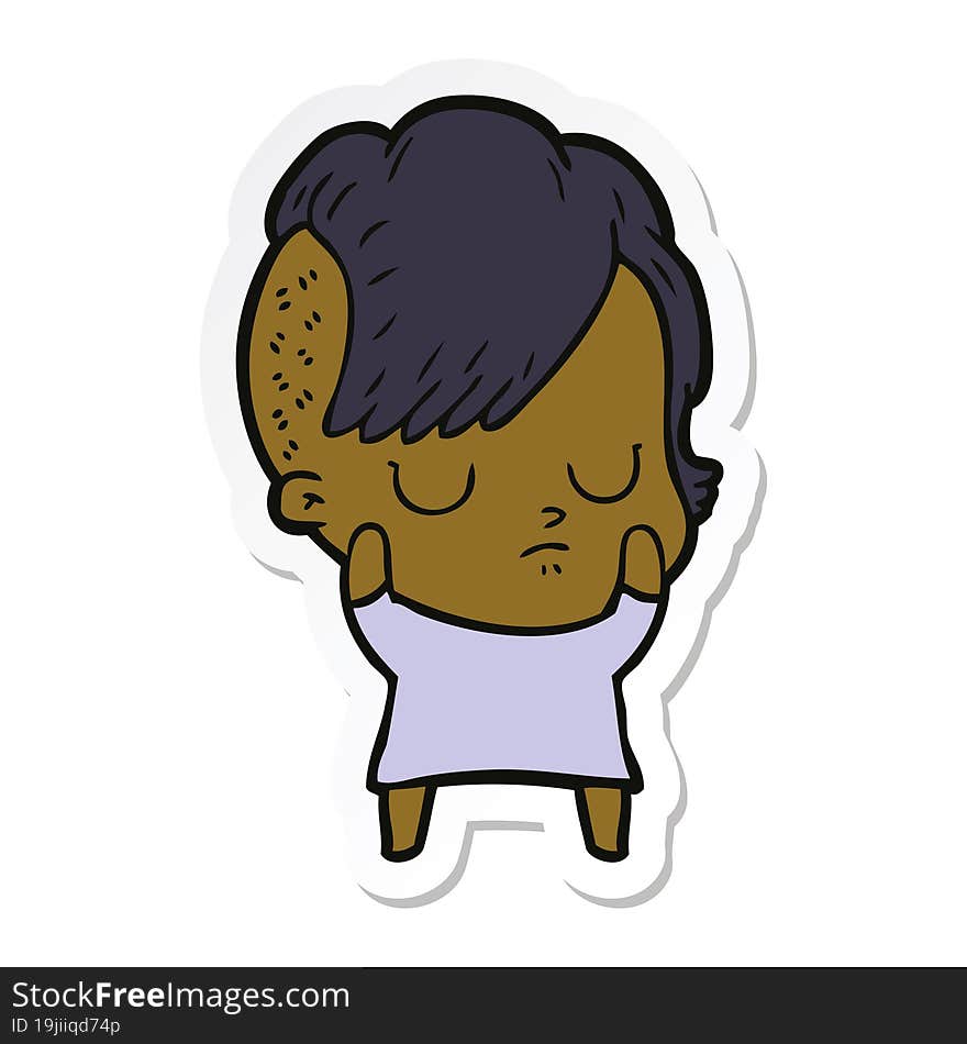 sticker of a cartoon woman