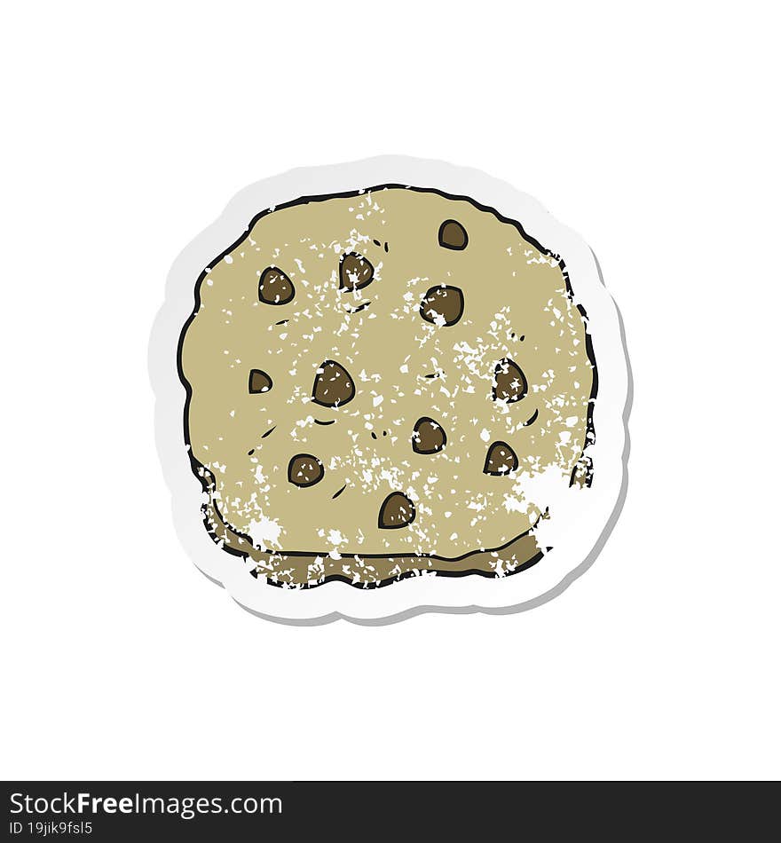 Retro Distressed Sticker Of A Cartoon Cookie