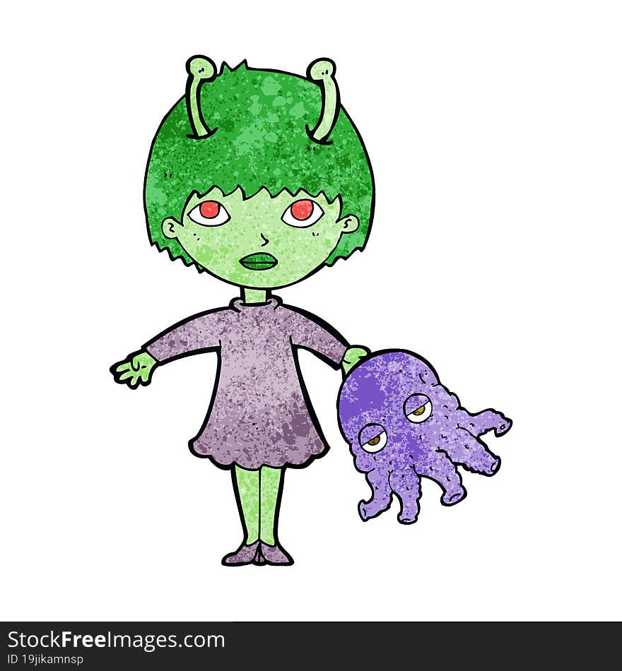 Cartoon Alien Woman