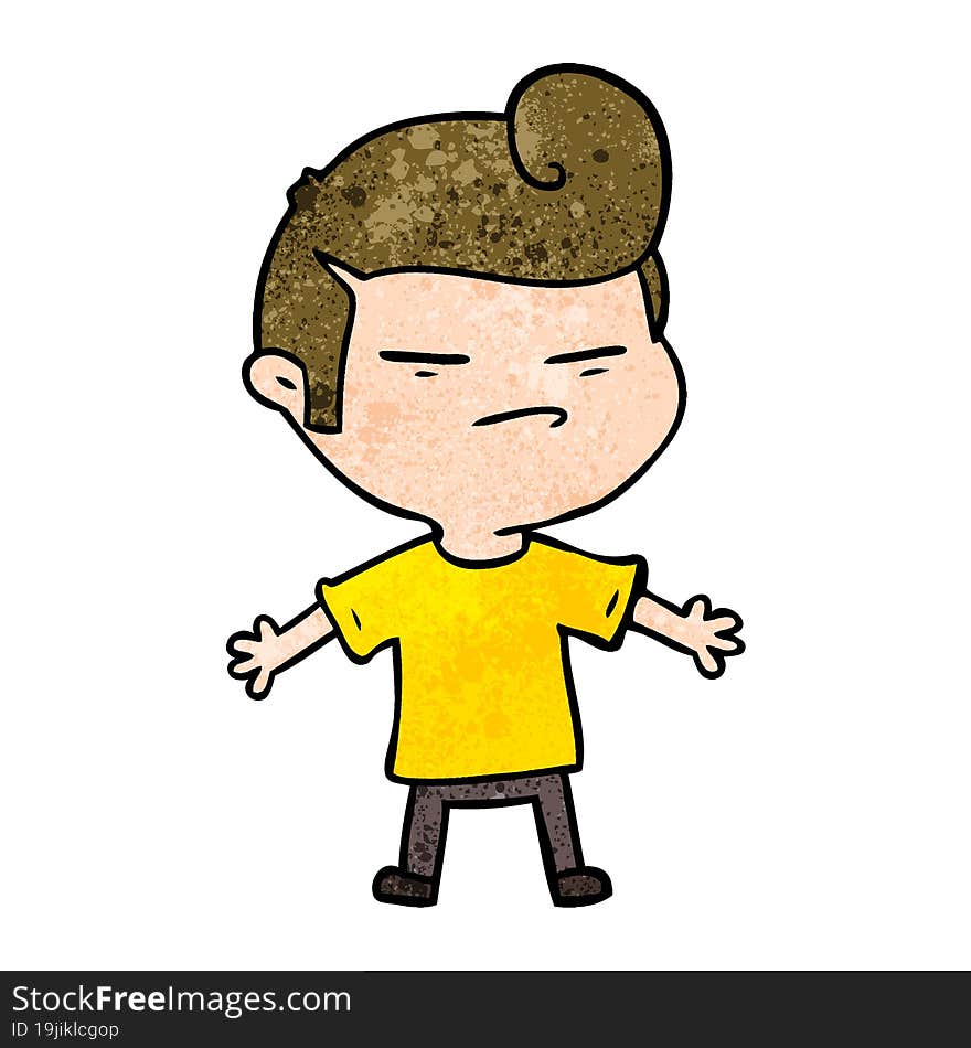 cartoon cool guy with fashion hair cut. cartoon cool guy with fashion hair cut