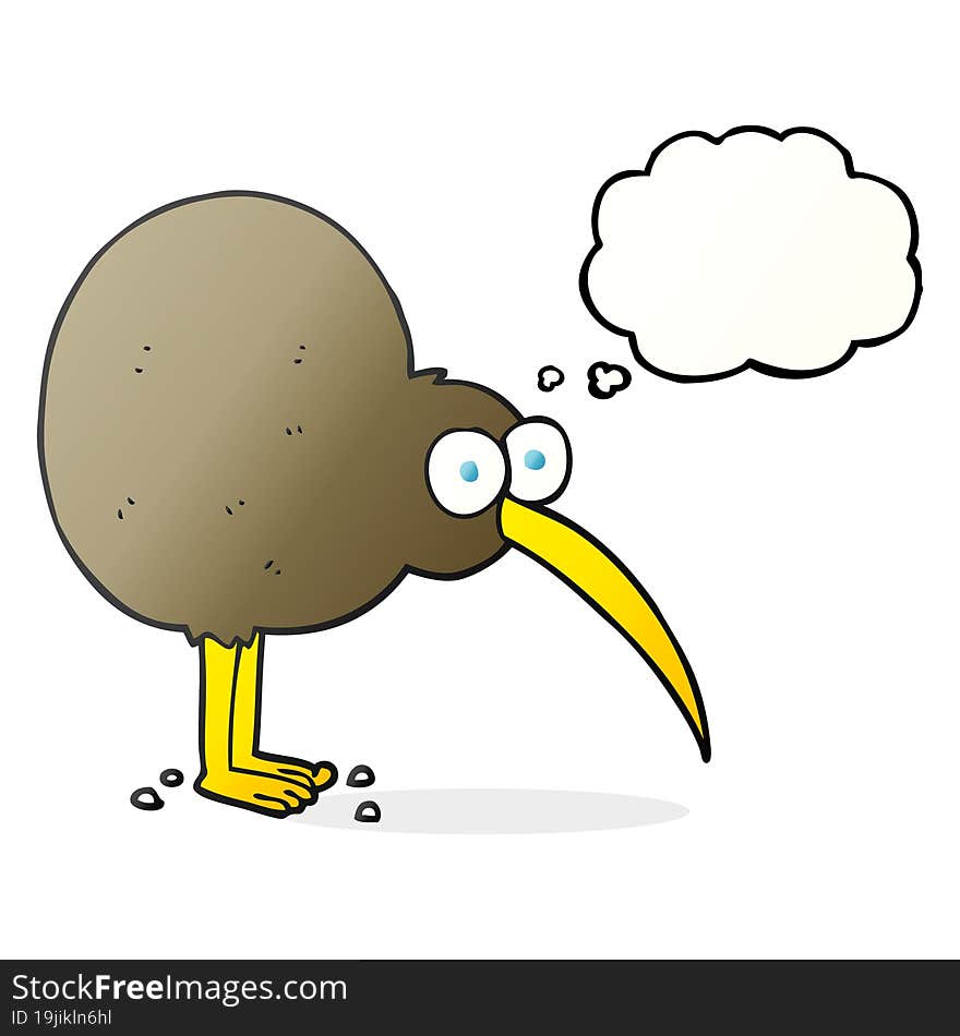 thought bubble cartoon kiwi