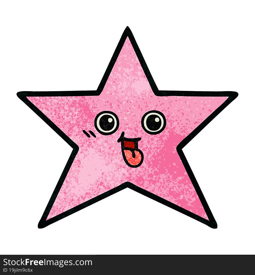 retro grunge texture cartoon star fish