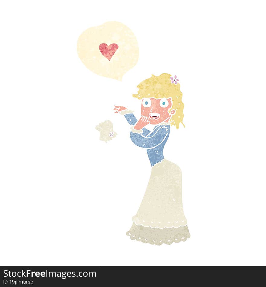 Cartoon Woman Dropping Handkerchief