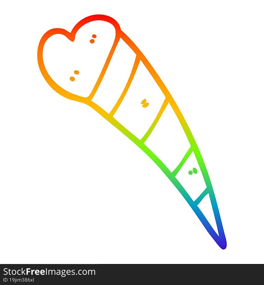 Rainbow Gradient Line Drawing Cartoon Shooting Heart Decorative Element