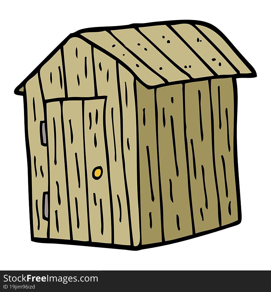 Cartoon Doodle Wooden Shed