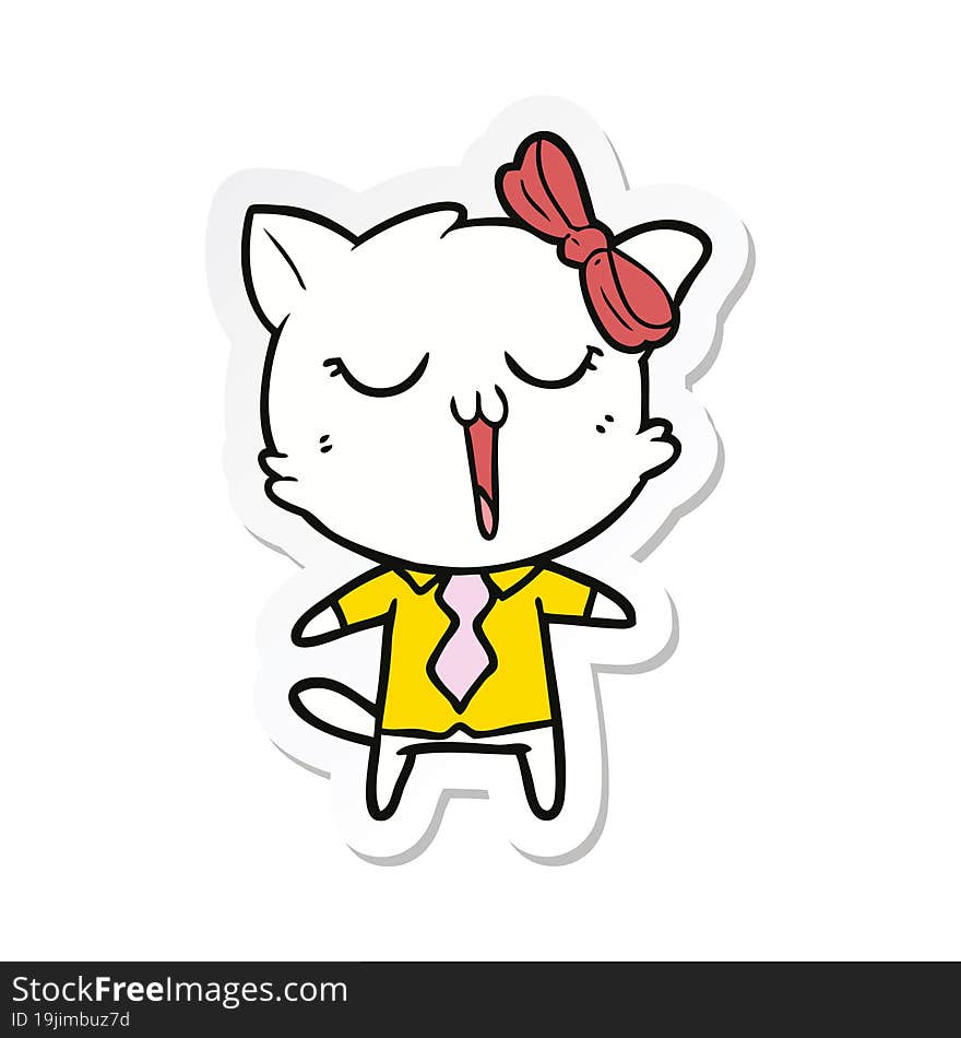 Sticker Of A Cartoon Cat