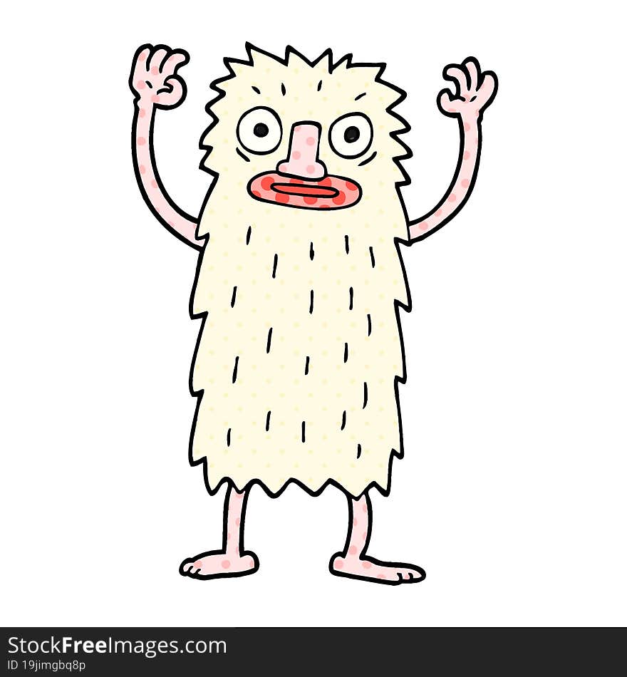 cartoon doodle yeti monster