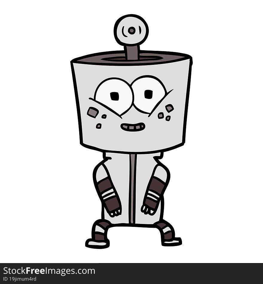 happy cartoon robot. happy cartoon robot