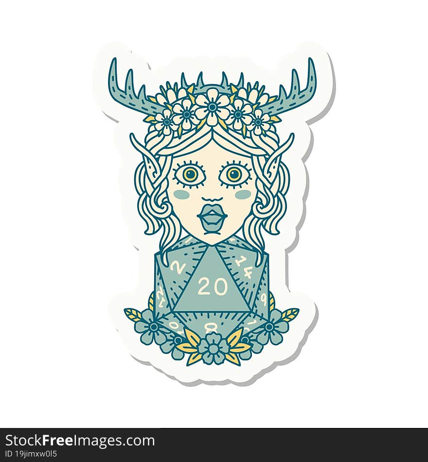 Elf Druid Character Face Sticker