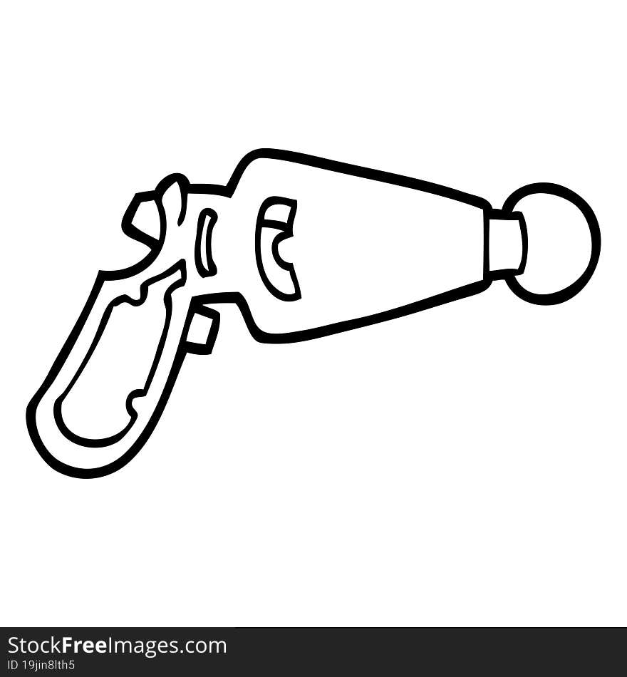 black and white cartoon ray gun