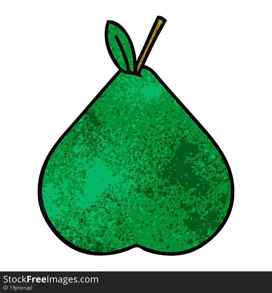 retro grunge texture cartoon pear