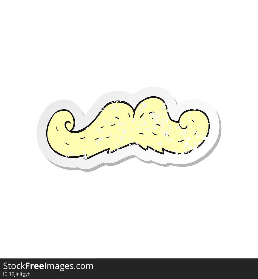 retro distressed sticker of a cartoon mustache